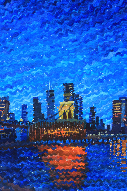 Brooklyn Bridge Watercolor Painting. Commissioned