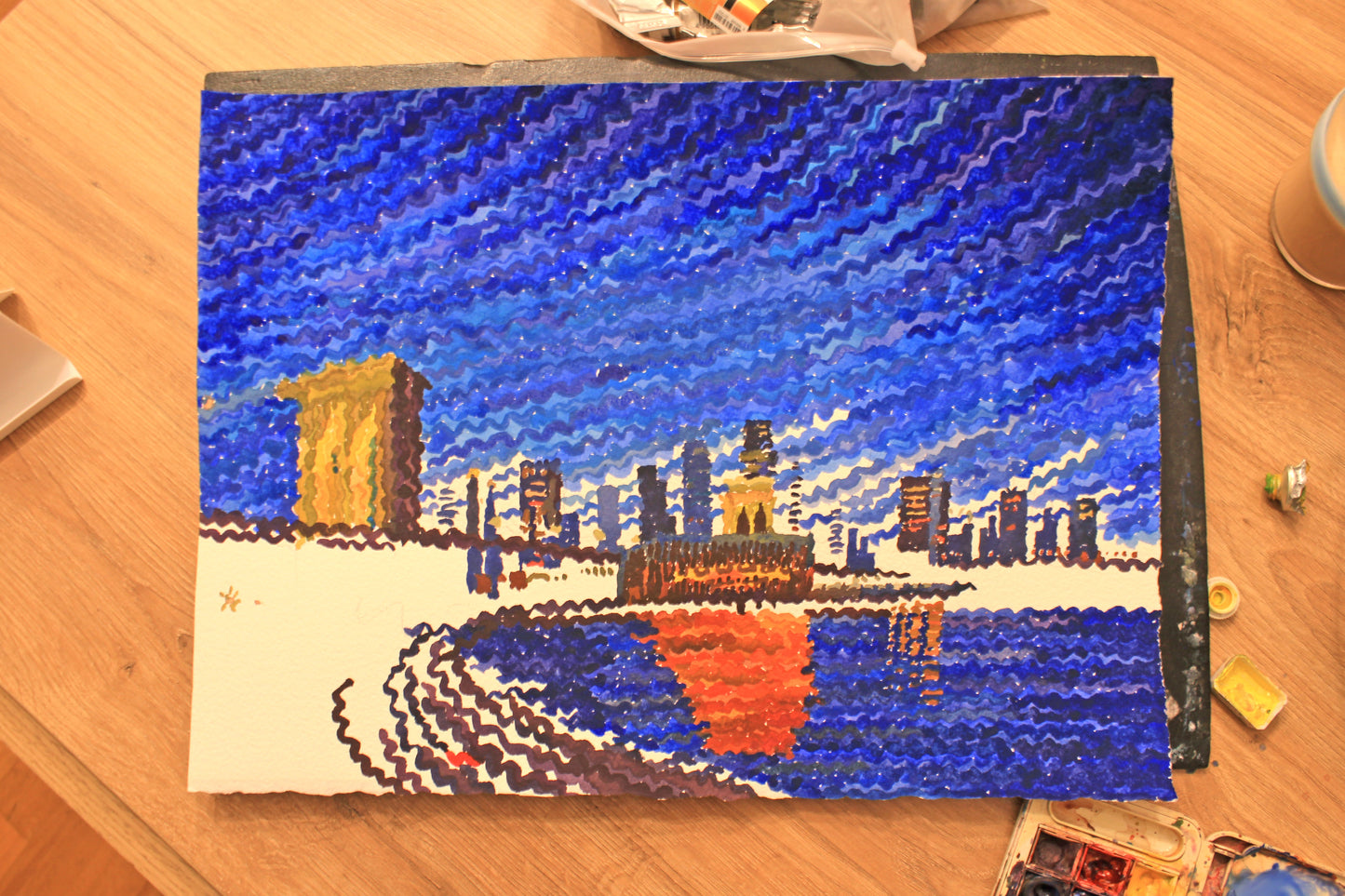 Brooklyn Bridge Watercolor Painting. Commissioned