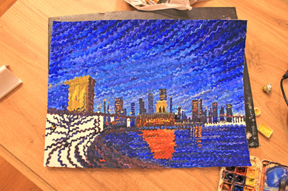 Brooklyn Bridge Watercolor Painting. Commissioned