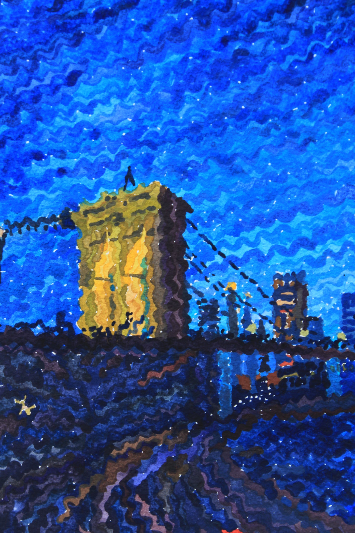 Brooklyn Bridge Watercolor Painting. Commissioned
