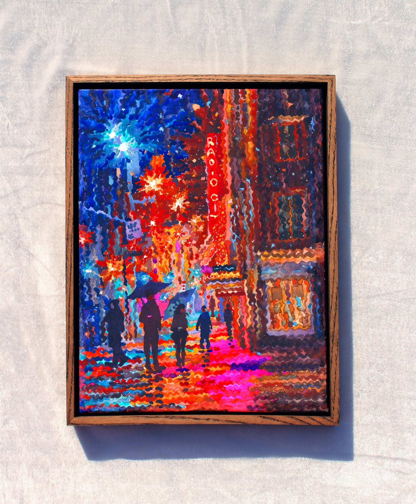 Radio City Music Hall in New York Framed Watercolor Artwork