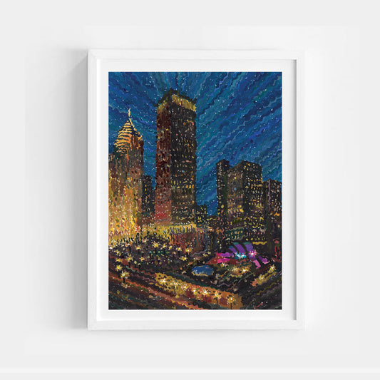 Chicago Watercolor Painting by Tanbelia