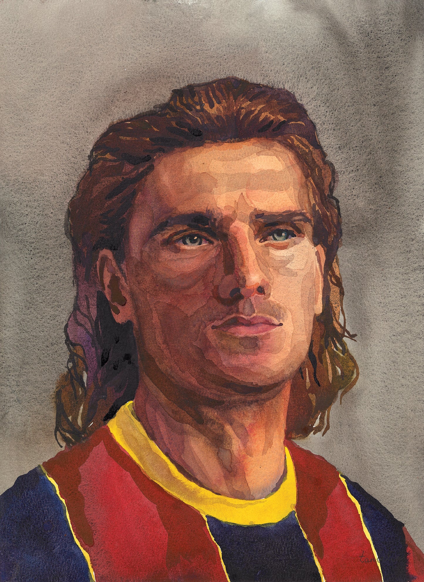 Antoine Griezmann Watercolor Painting by Tanbelia