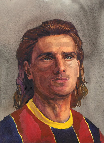 Antoine Griezmann Watercolor Painting by Tanbelia