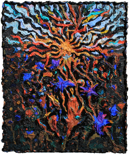 Cornflower Flowers Acrylic Painting by Tanbelia