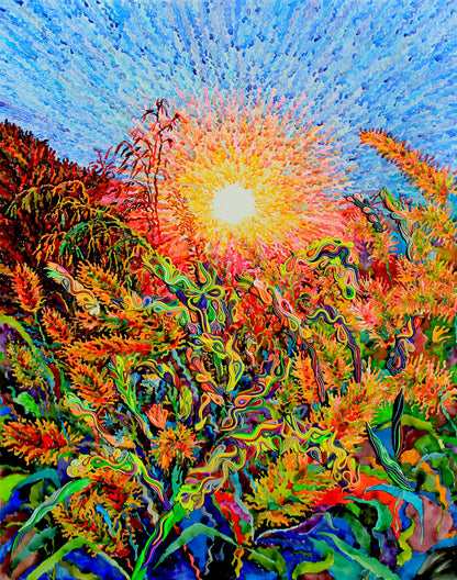 Extra Large Couch Grass Painting by Tanbelia