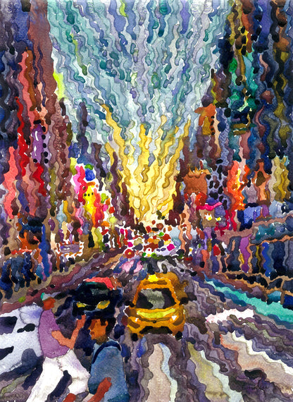 New York City Watercolor Painting by Tanbelia