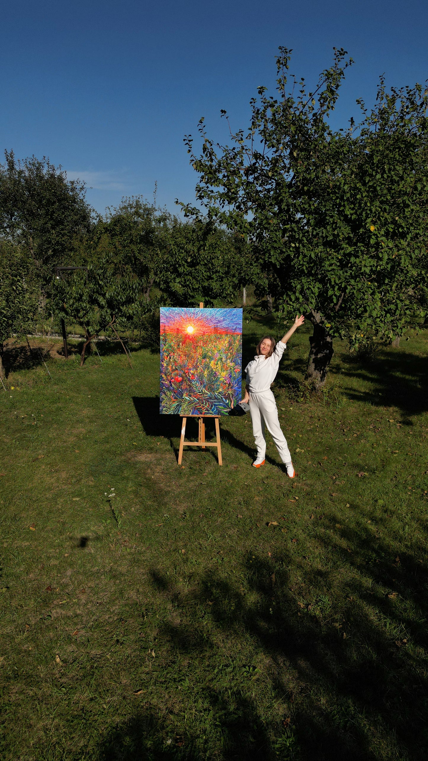 Extra Large Watercolor Painting of the Rapeseed Field by Tanbelia