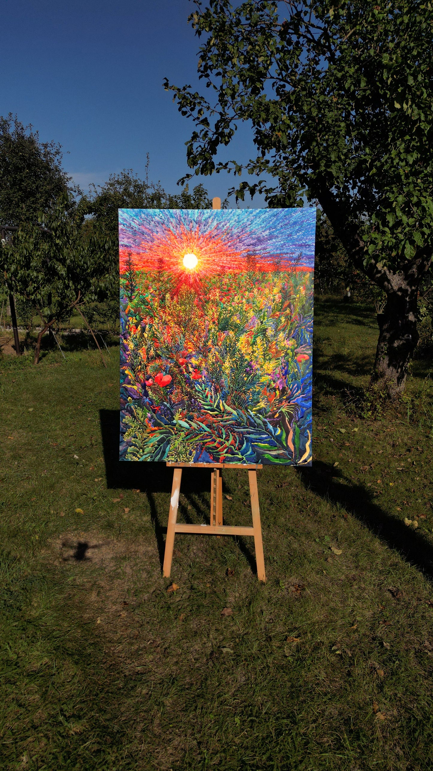 Extra Large Watercolor Painting of the Rapeseed Field by Tanbelia