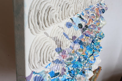 Relief Abstract Painting Framed in a Plexiglass Box by Tanbelia