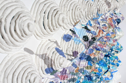Relief Abstract Painting Framed in a Plexiglass Box by Tanbelia