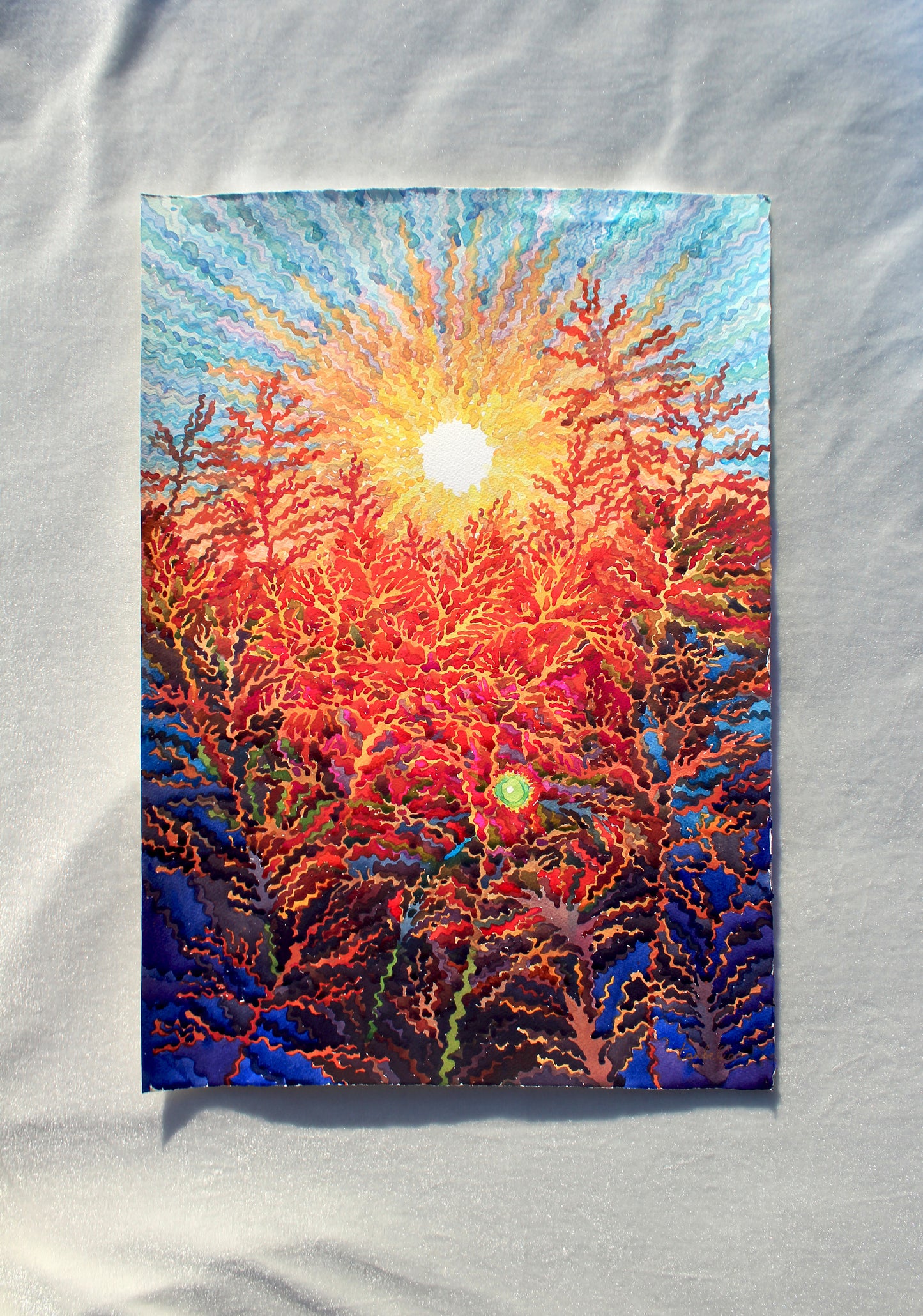 Countryside Sunset Watercolor Print