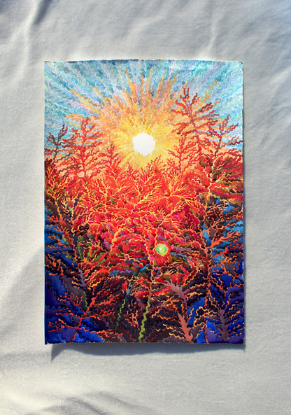 Countryside Sunset Watercolor Print