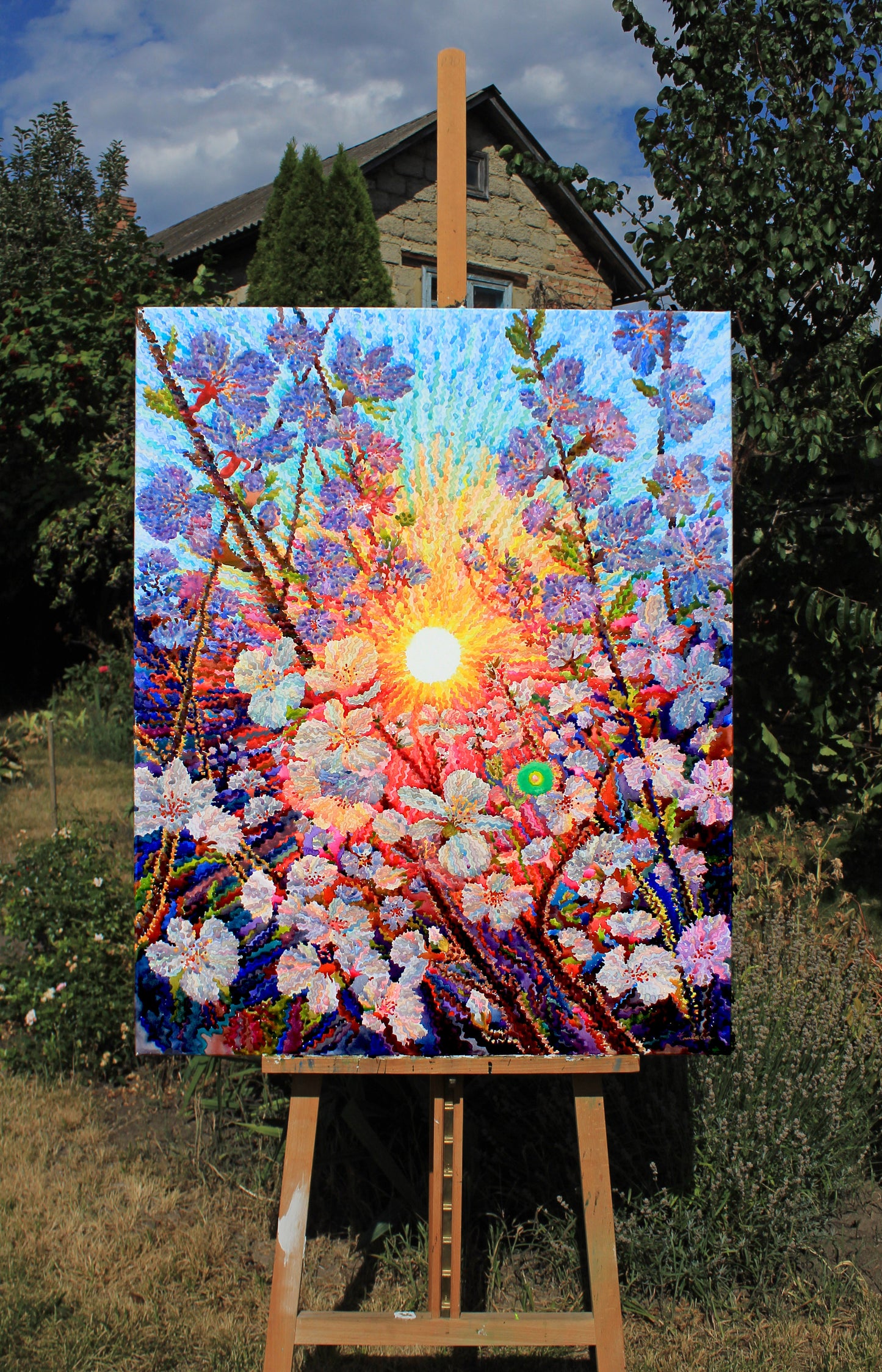 Cherry Blossom Watercolor Original Painting by Tanbelia