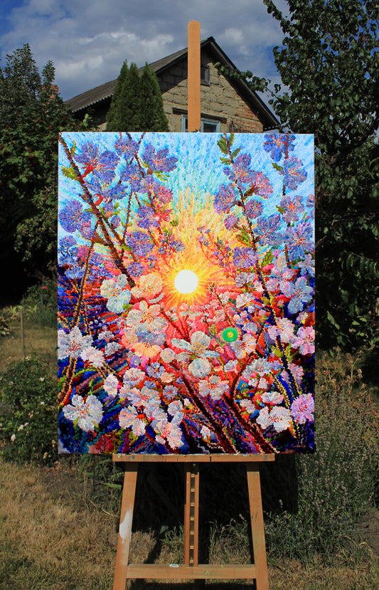 Cherry Blossom Watercolor Original Painting by Tanbelia