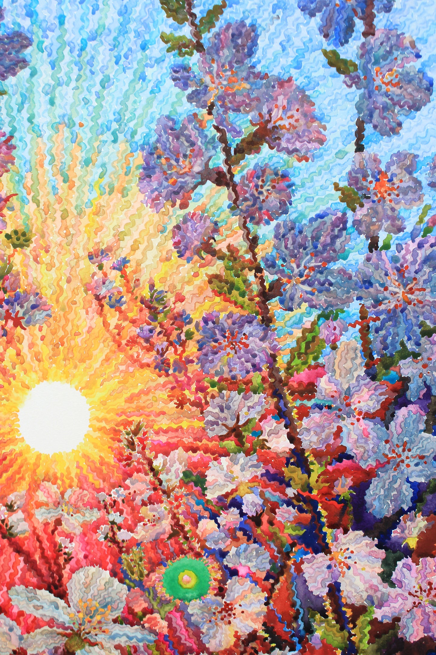 Cherry Blossom Watercolor Original Painting by Tanbelia