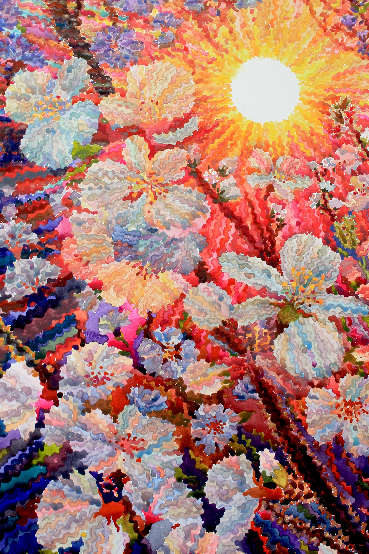 Cherry Blossom Watercolor Original Painting by Tanbelia