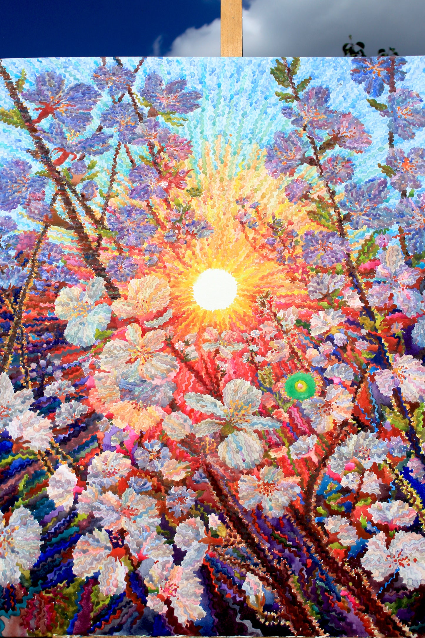 Cherry Blossom Watercolor Original Painting by Tanbelia