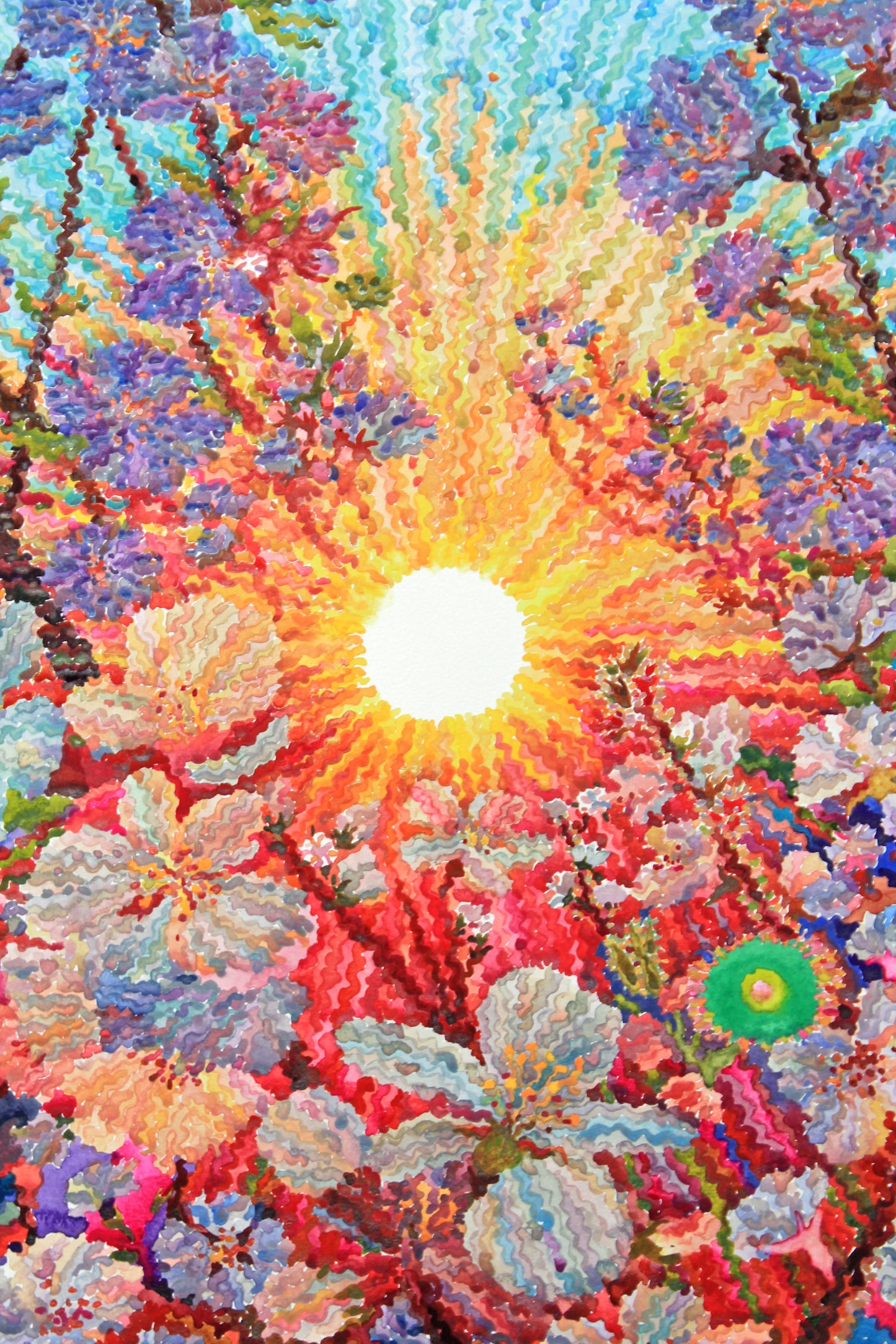 Cherry Blossom Watercolor Original Painting by Tanbelia