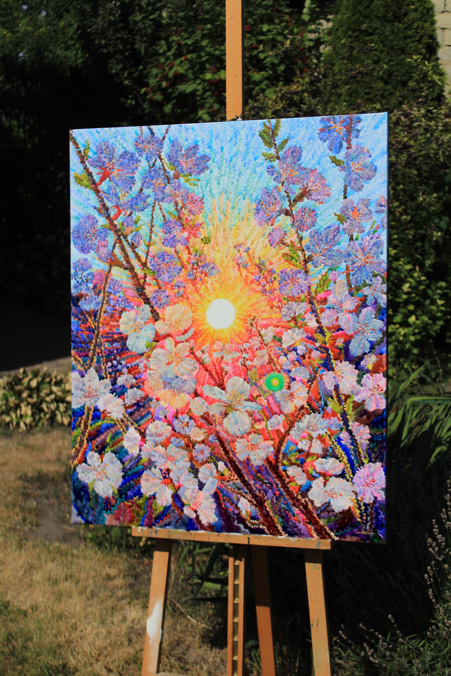 Cherry Blossom Watercolor Original Painting by Tanbelia