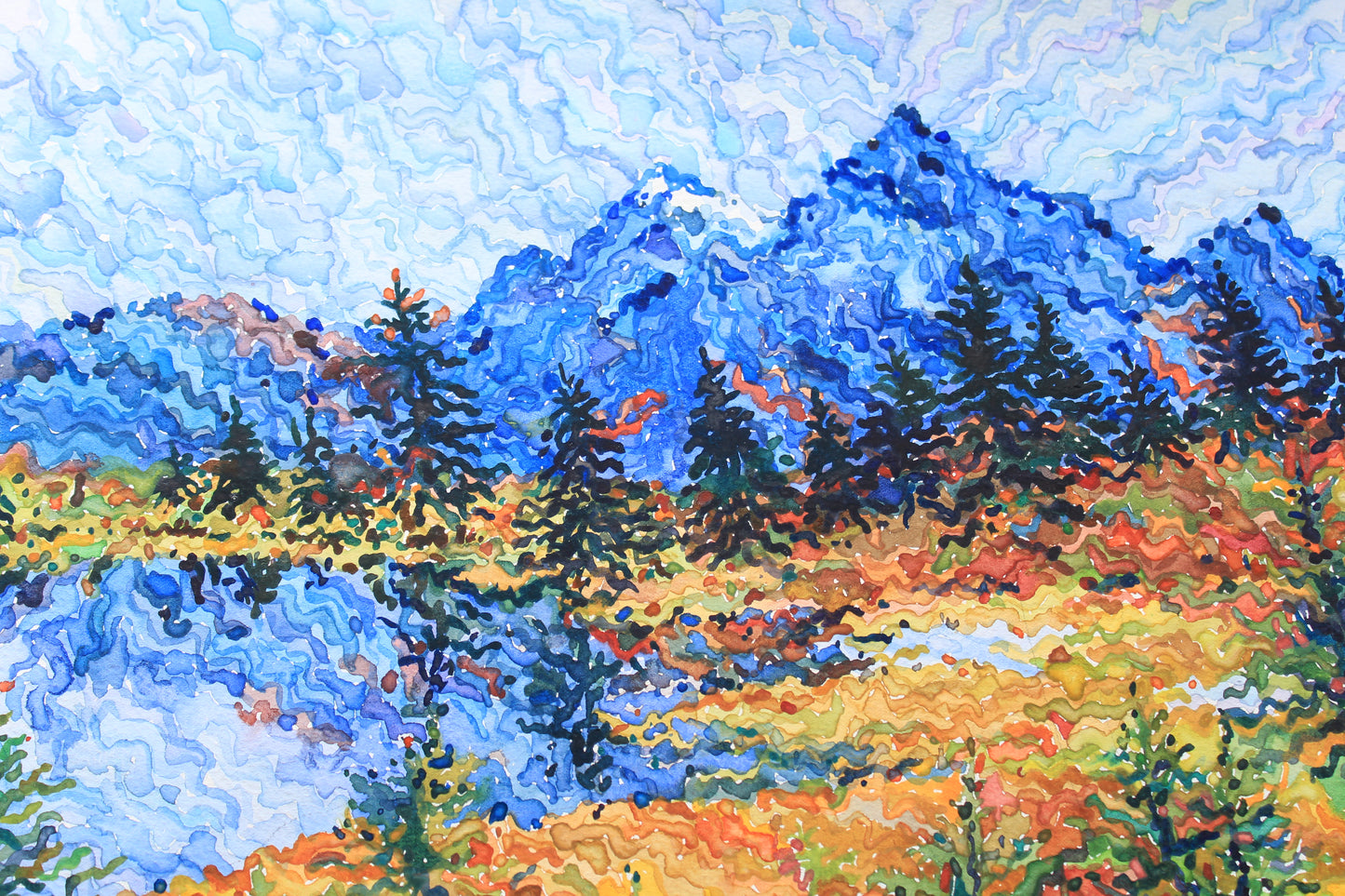 North Cascades National Park Watercolor Print by Tanbelia