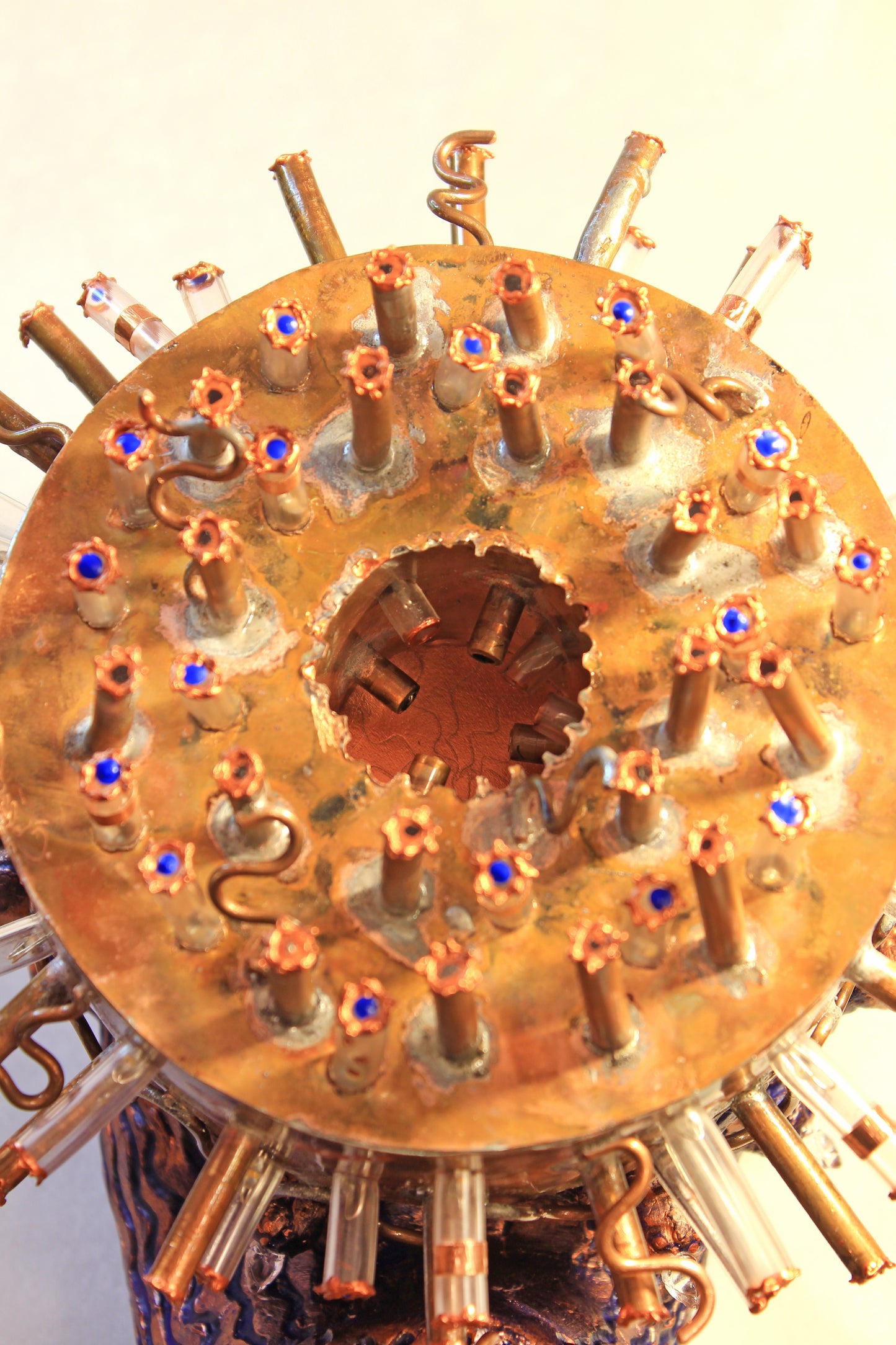 Sunflower Copper Sculpture with Light by Tanbelia