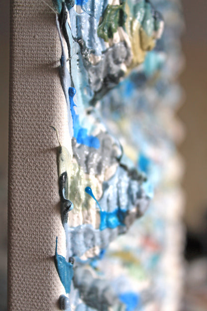 2 Piece Diptych Textured Acrylic Painting by Tanbelia