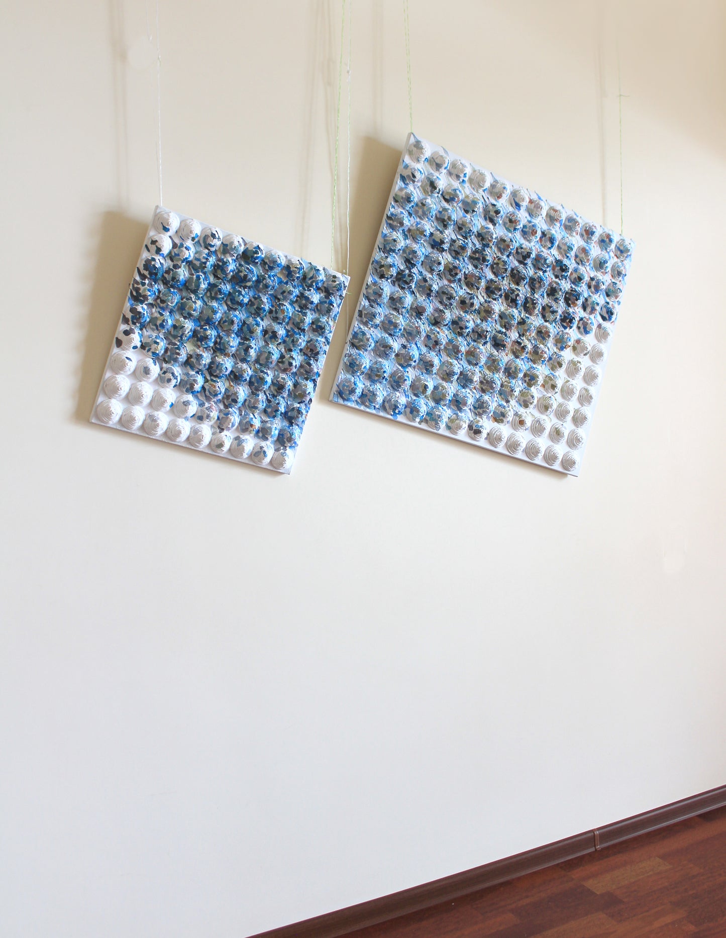 2 Piece Diptych Textured Acrylic Painting by Tanbelia