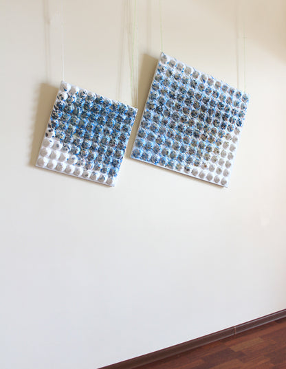 2 Piece Diptych Textured Acrylic Painting by Tanbelia