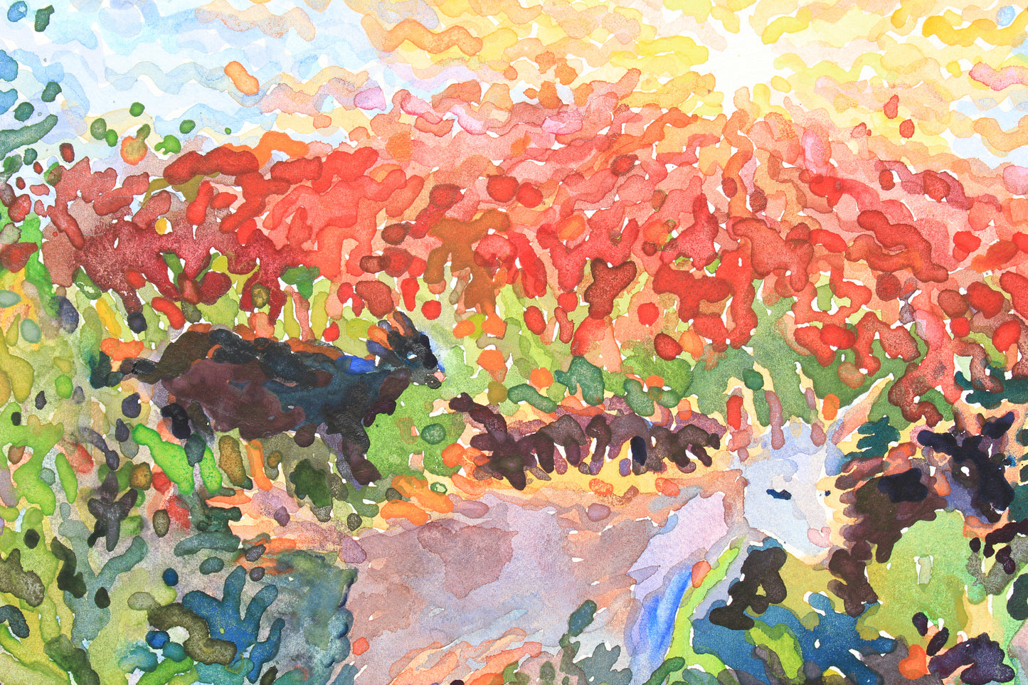 Baby Goats Watercolor Original Painting