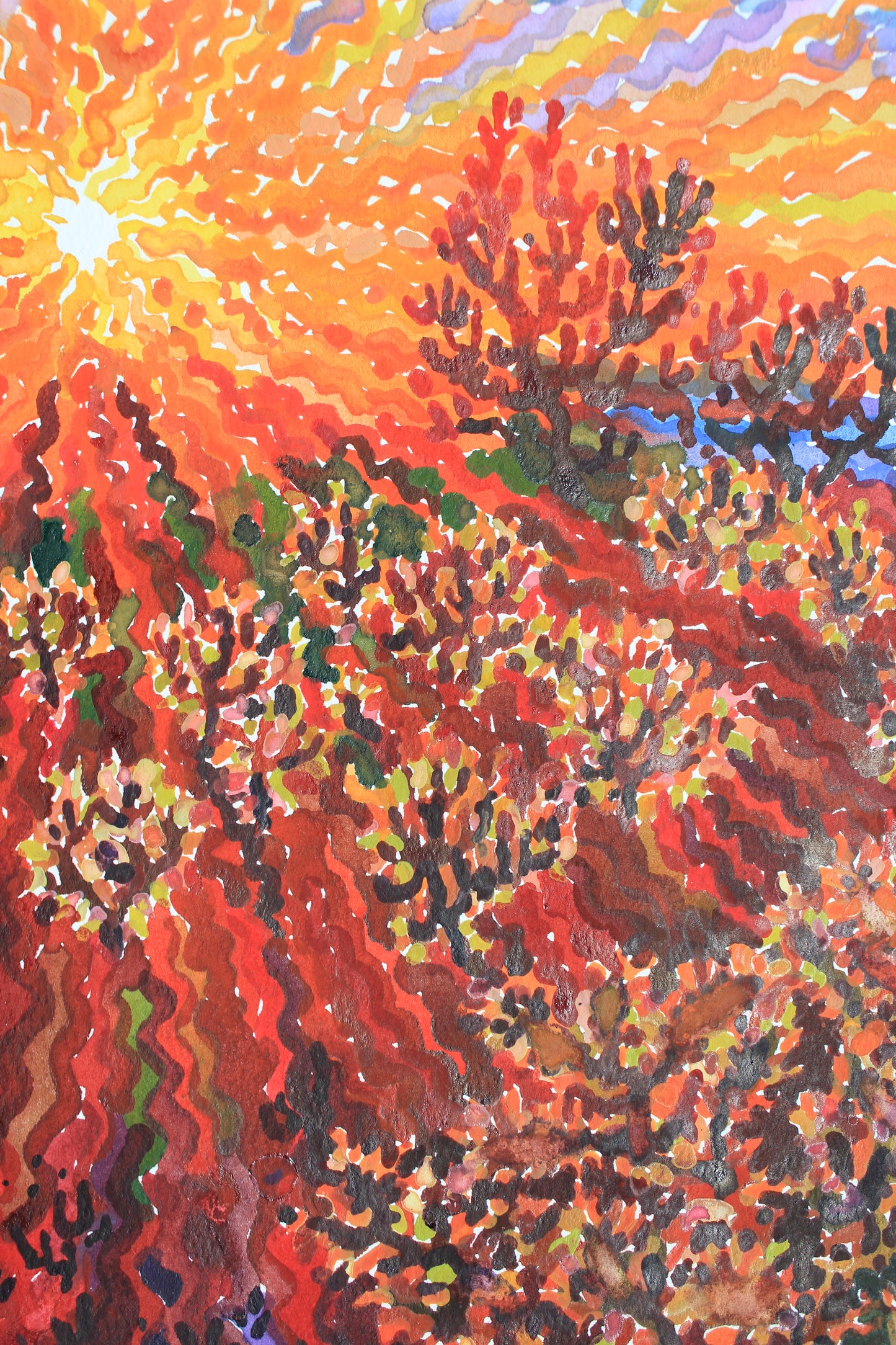 Joshua Tree National Park Watercolor Original Painting by Tanbelia