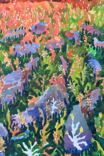 Yorkshire Dales National Park Watercolor Original Painting by Tanbelia