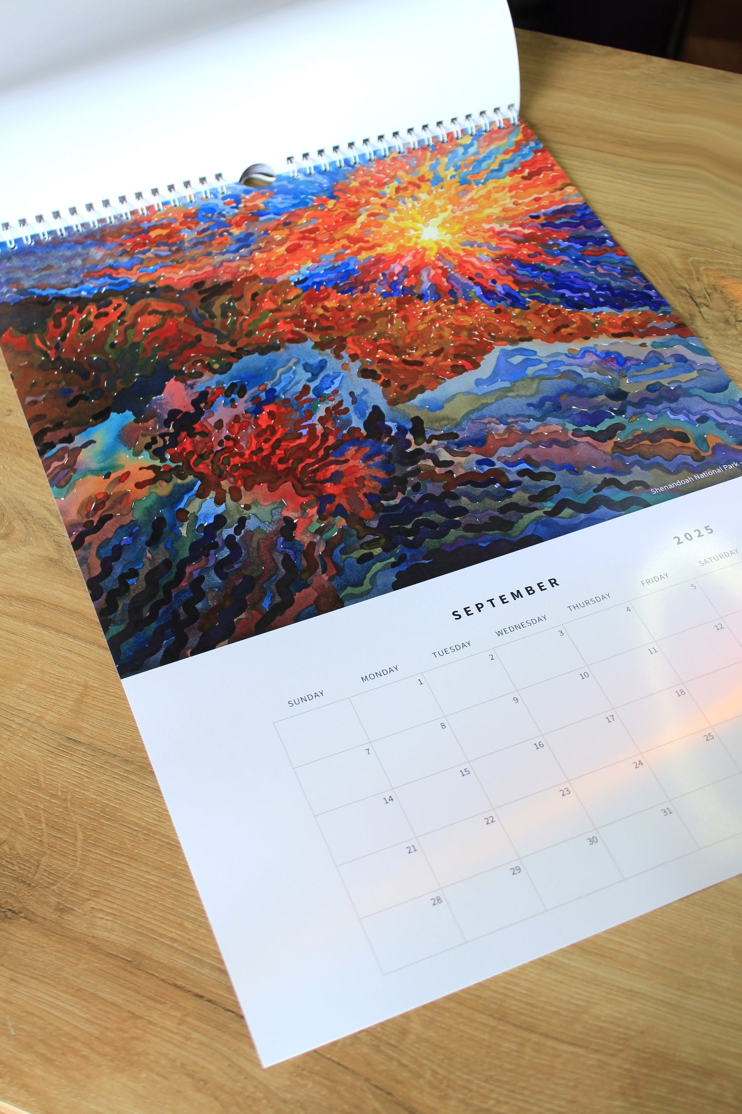 Wall Calendar 2025 with National Parks by Tanbelia