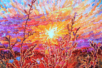 White Campion Flowers Watercolor Painting by Tanbelia