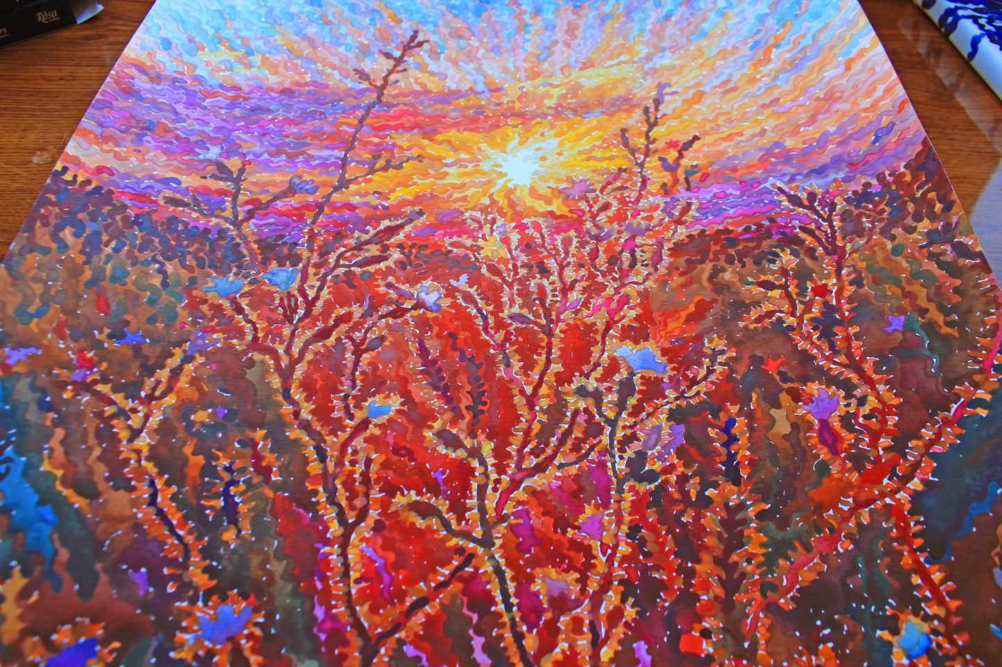 White Campion Flowers Watercolor Painting by Tanbelia