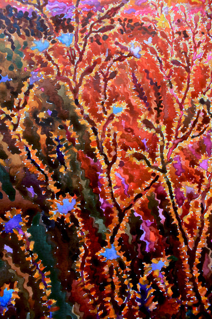 White Campion Flowers Watercolor Painting by Tanbelia