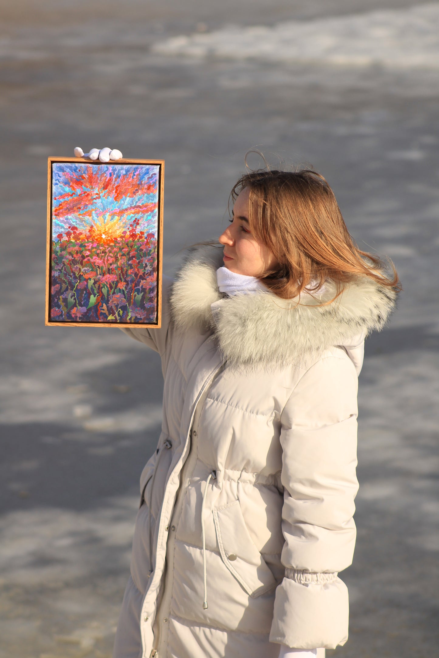Buckwheat field Framed Watercolor Artwork