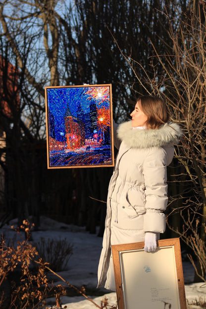 Gooderham Building in Toronto Framed Watercolor Artwork