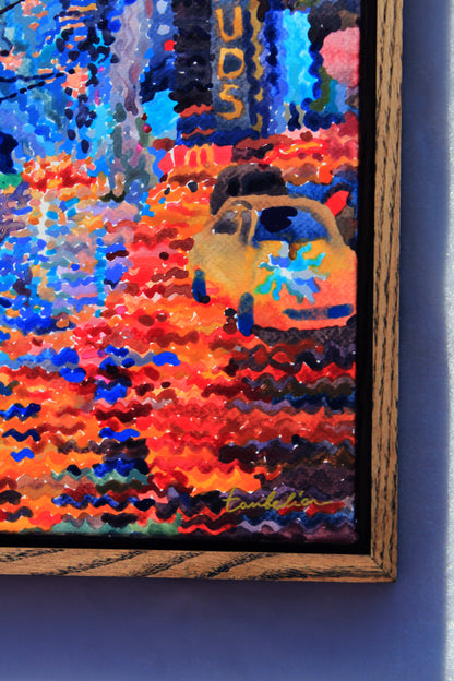 Rainy New York City Framed Watercolor Artwork