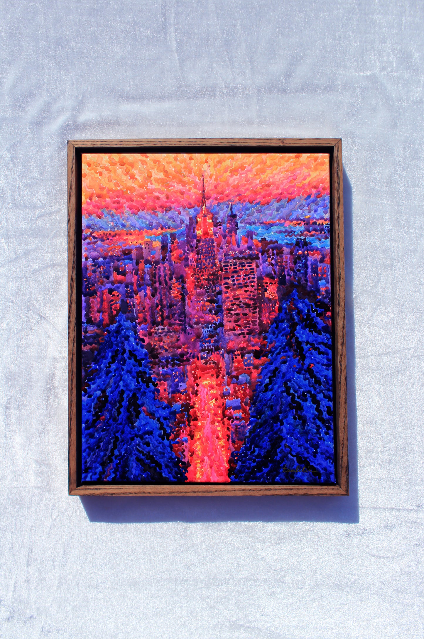 Winter Evening in New York City Watercolor Print
