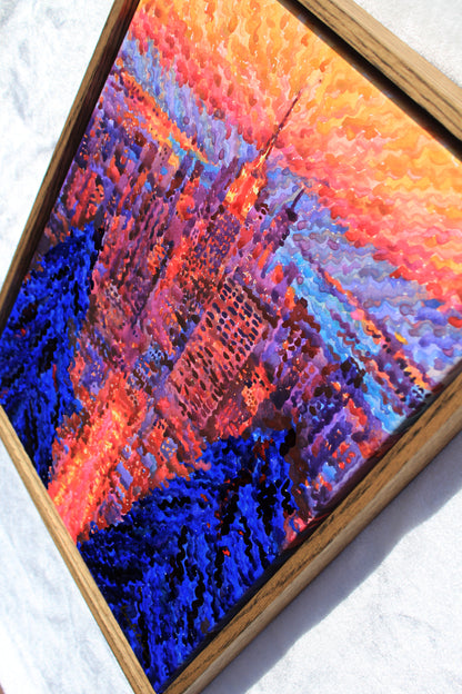 New York City Framed Watercolor Artwork