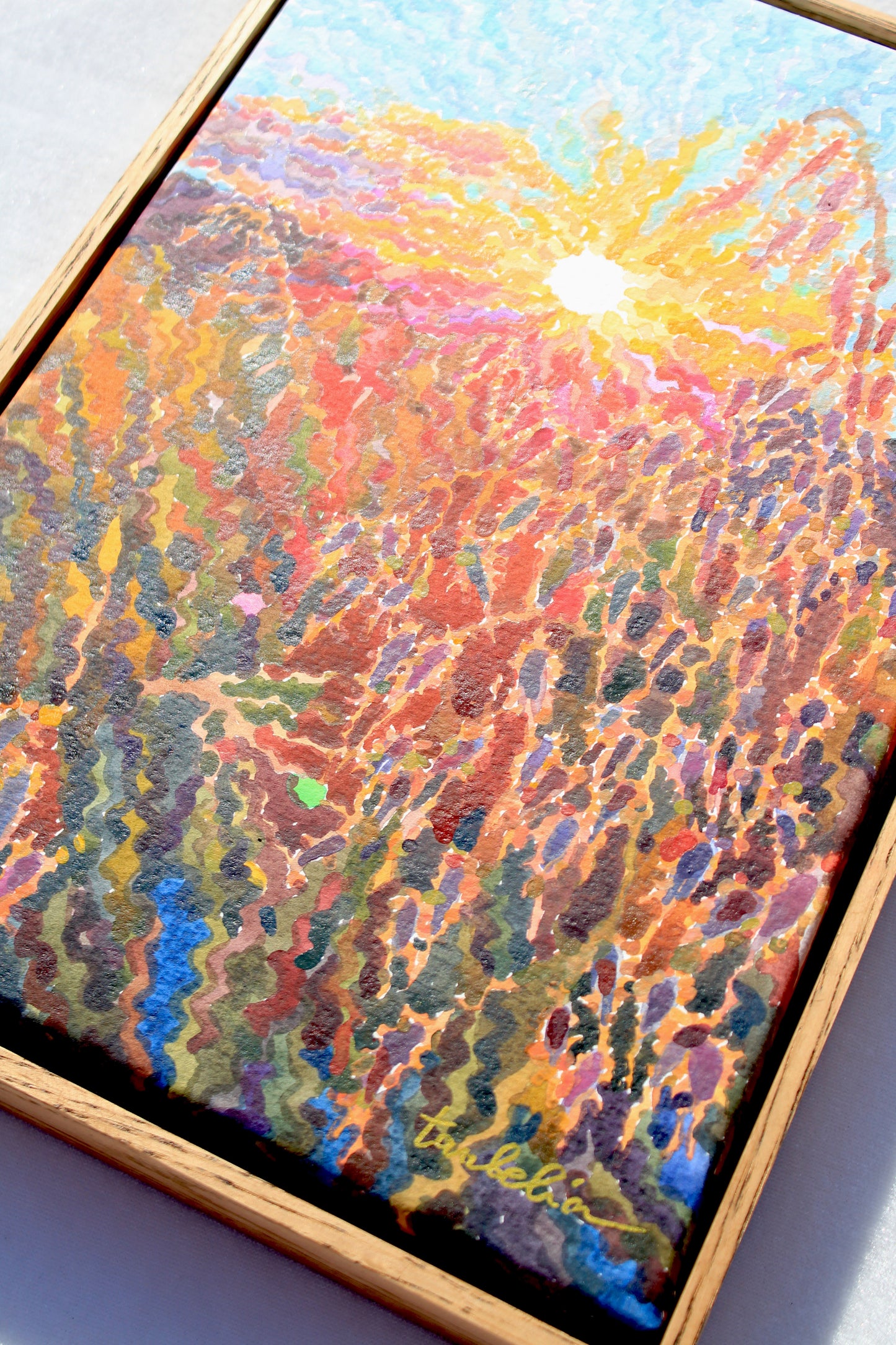 Oat Panicles Watercolor Framed Artwork