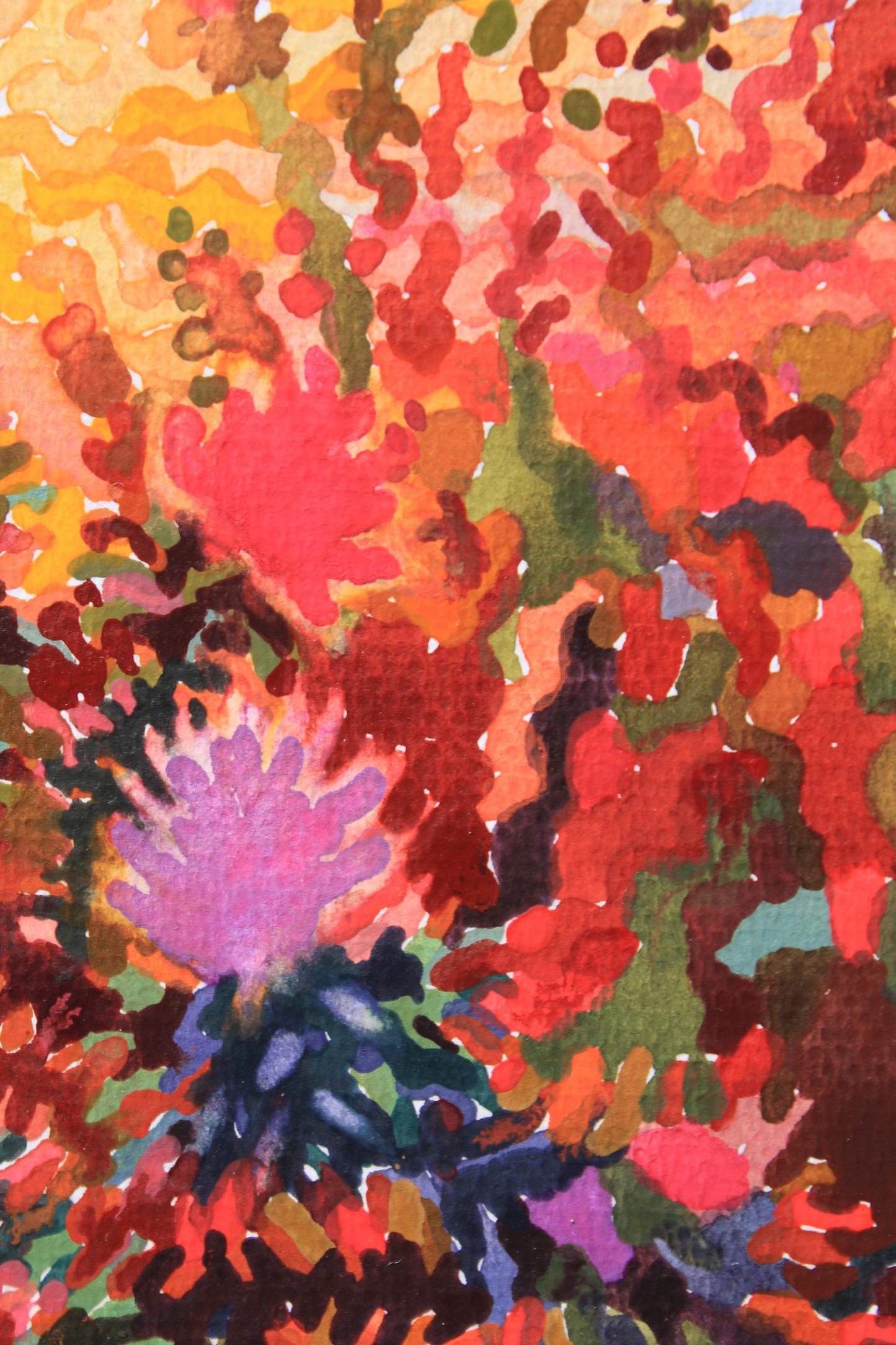 Pink Thistle Blossom Framed Watercolor Artwork