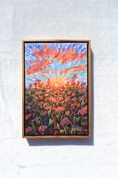 Buckwheat field Framed Watercolor Artwork