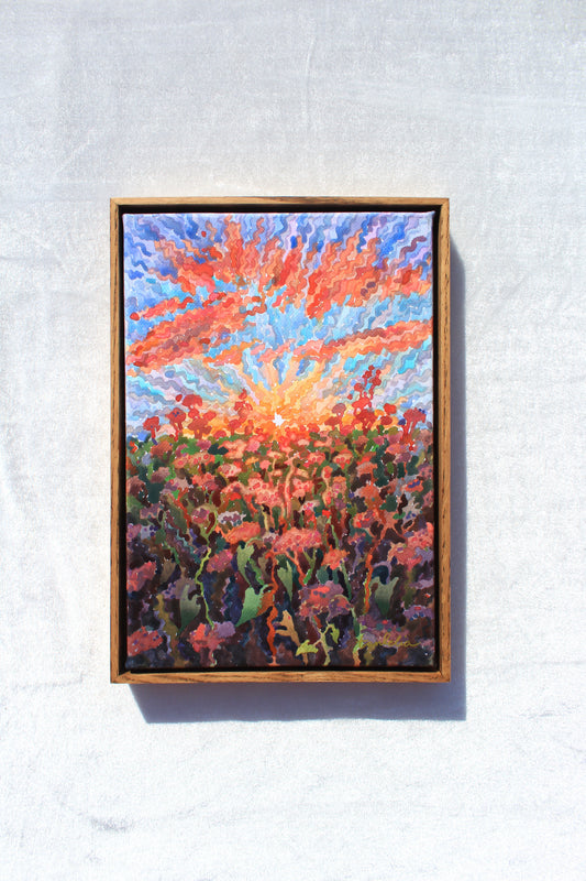 Buckwheat field Framed Watercolor Artwork
