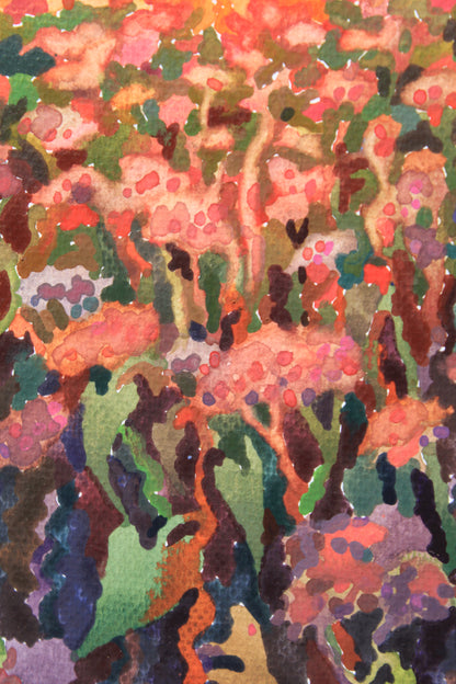 Buckwheat field Framed Watercolor Artwork