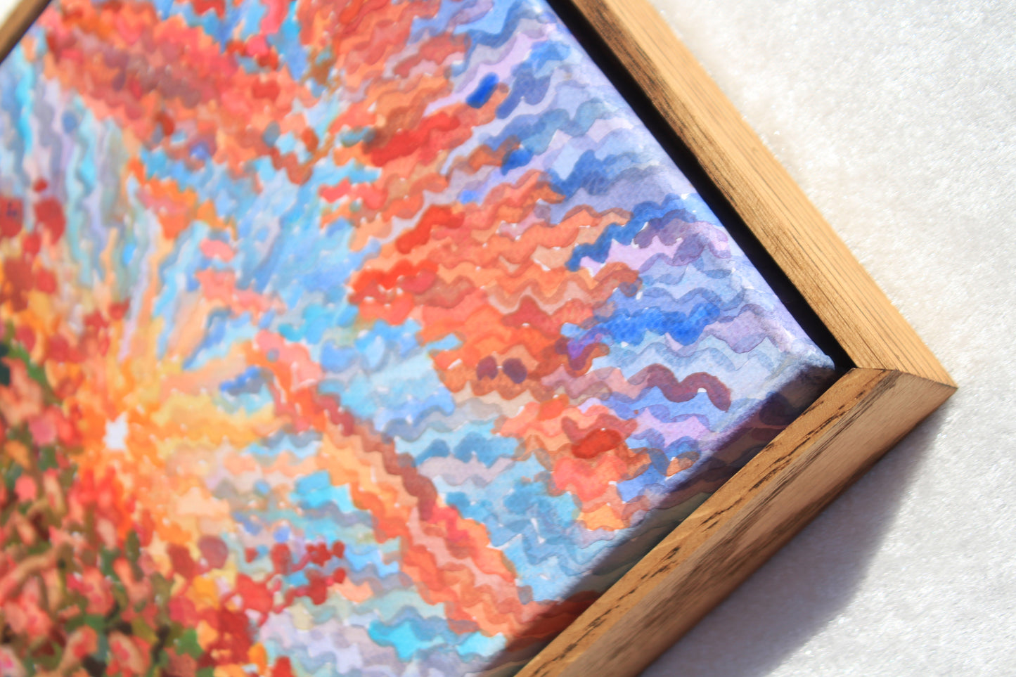 Buckwheat field Framed Watercolor Artwork