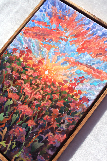 Buckwheat field Framed Watercolor Artwork