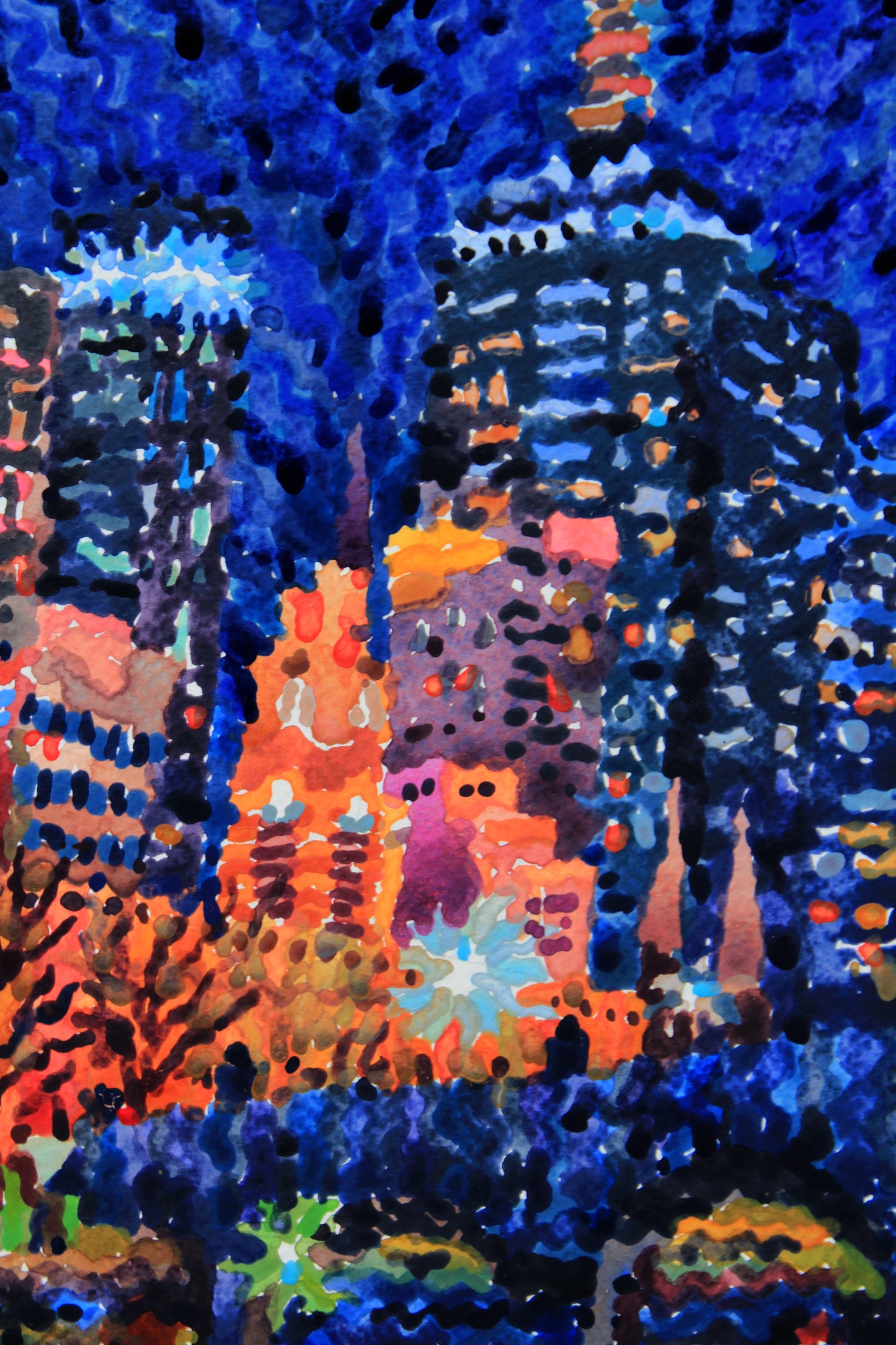 Melbourne Skyline Framed Watercolor Artwork