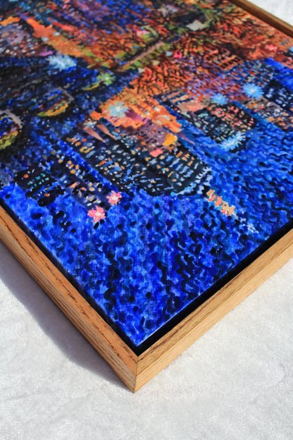 Melbourne Skyline Framed Watercolor Artwork
